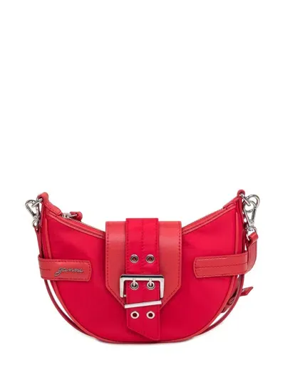 Ganni Bucky Small Nylon Crossbody Bag In Red