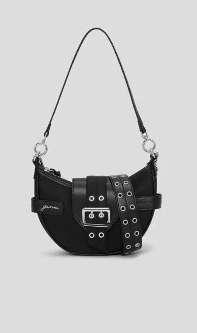 Ganni Small Bucky Crossbody Bag In Black