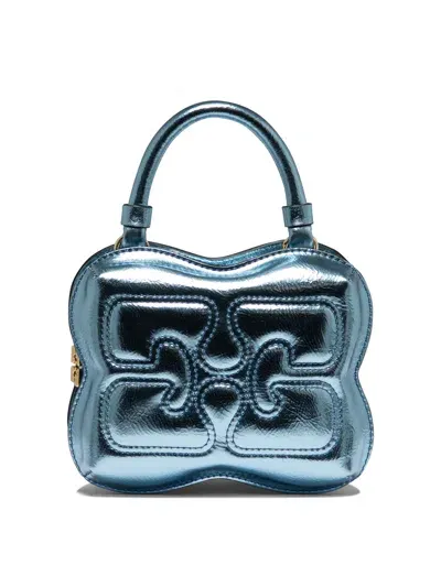 Ganni Small Butterfly Handbags In Blue