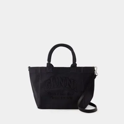 Ganni Small Easy Shopper Bag In Black