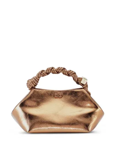 Ganni Small  Bou Metallic Bag In Brown