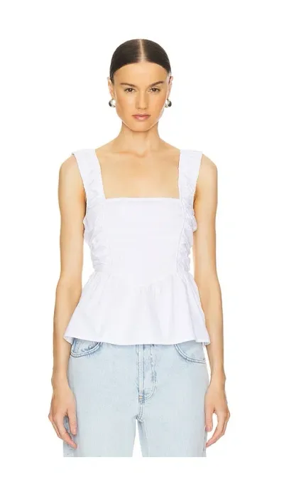 Ganni Strap Blouse In White