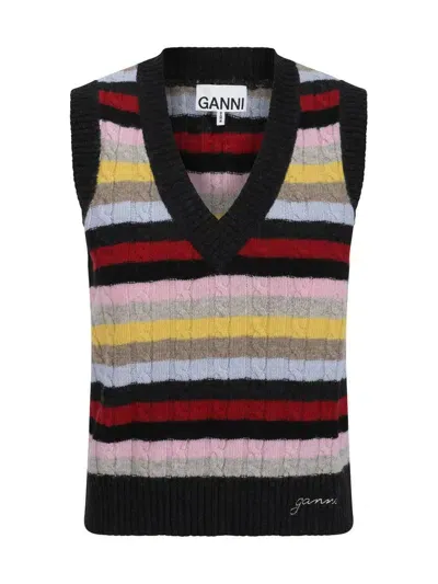 Ganni Striped V In Multi