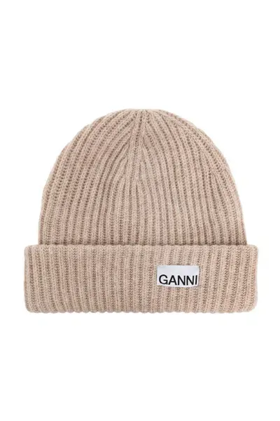 Ganni Structured Rib Beanie In 196