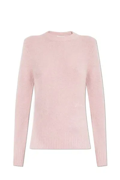 Ganni Sweater With Logo In Pink