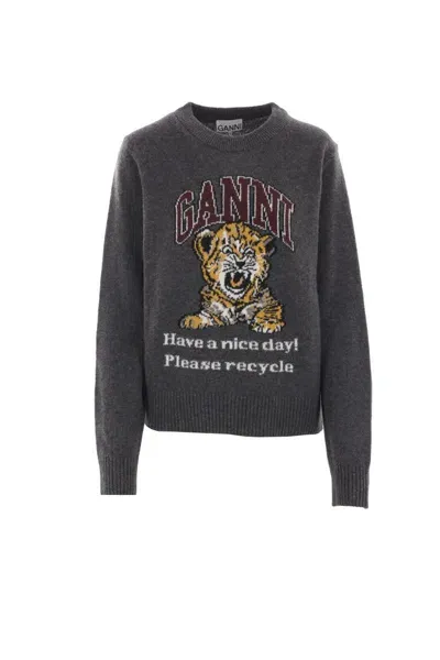 Ganni Sweaters In Gray