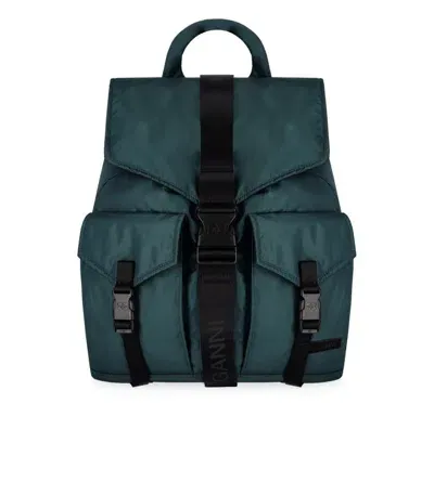 Ganni Tech Green Backpack