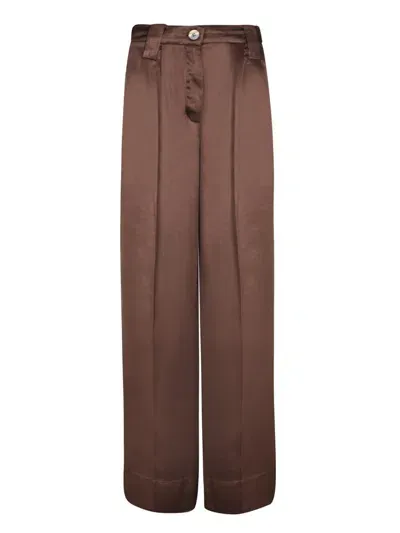 Ganni Trousers In Brown