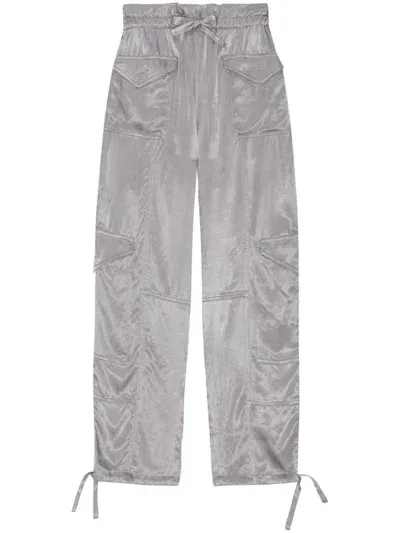 Ganni Trousers In Frost Gray