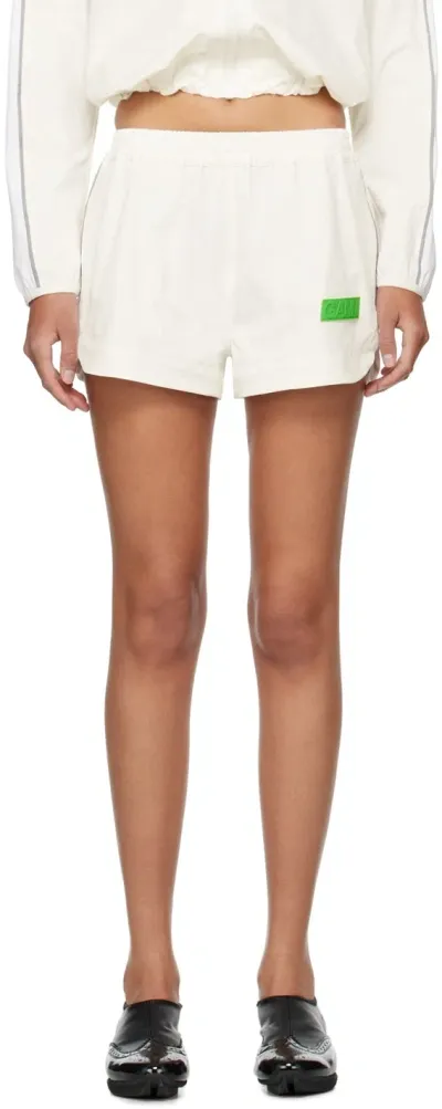 Ganni White Shell Shorts