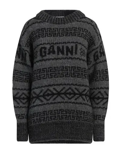 Ganni Woman Sweater Grey Size L Organic Wool