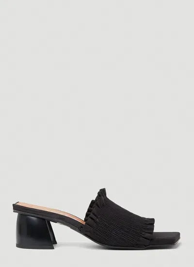 Ganni Women Smock Kitten Heel Mules In Black