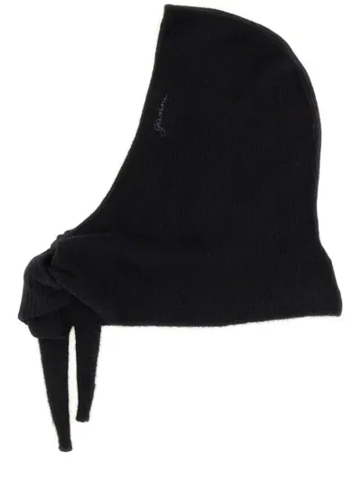 Ganni Wool Balaclava In Black