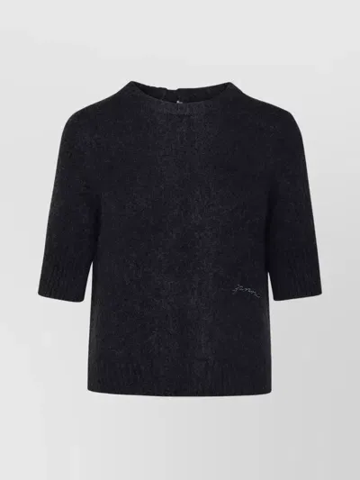 Ganni Black Wool Blend Sweater