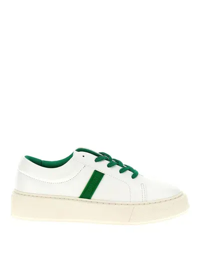 Ganni Logo Sneakers In Green