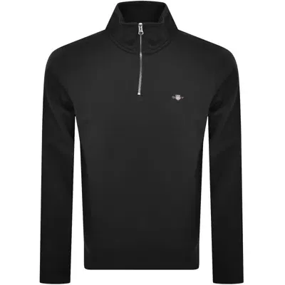 Gant Shield Logo Half Zip Sweatshirt Black