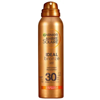 Garnier Ambre Solaire Ideal Bronze Tanning Mist For Face And Body Spf 30 150ml In White