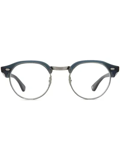 Garrett Leight Oakwood Navy-silver In Blue