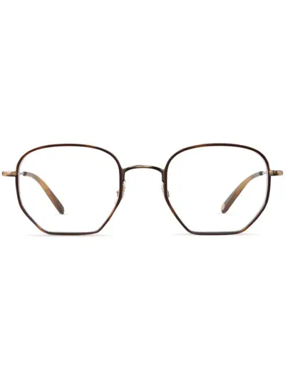 Garrett Leight Woodlawn Bio Marigold Tortoise-brushed Gold-blonde Tortoise In Brown