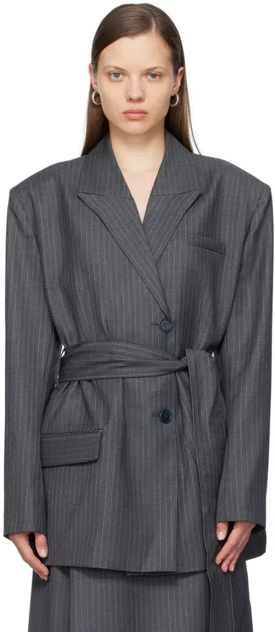 Gauge81 Zillah Pinstriped Blazer In Grey