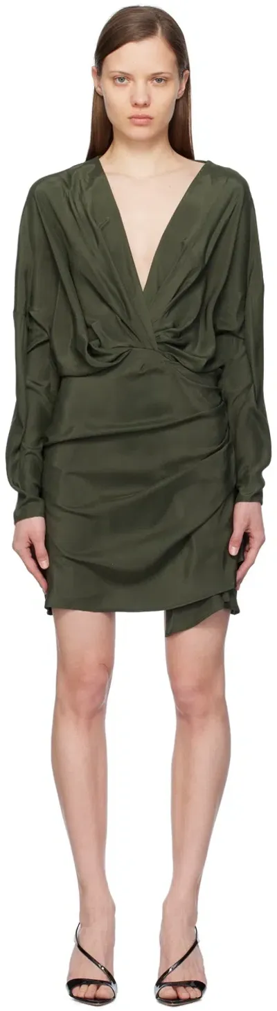 Gauge81 Green Asuka Minidress In Camouflage