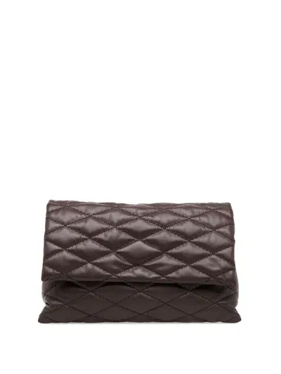 Gava Large Quilted Vitto Bag In Leather In Brown