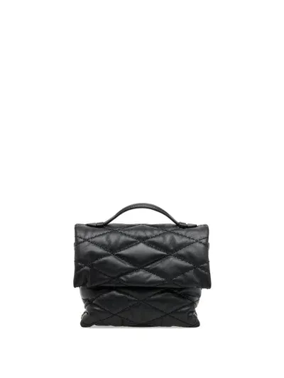 Gava Small Vitto Matelassé Bag In Leather. In Black