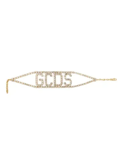 Gcds Logo-lettering Choker Necklace In Gold