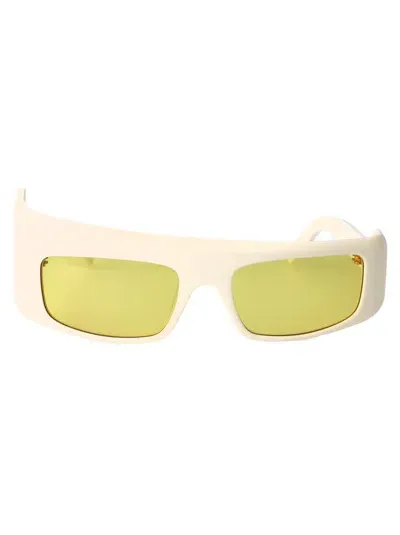 Gcds Sunglasses In 21e Bianco/marrone