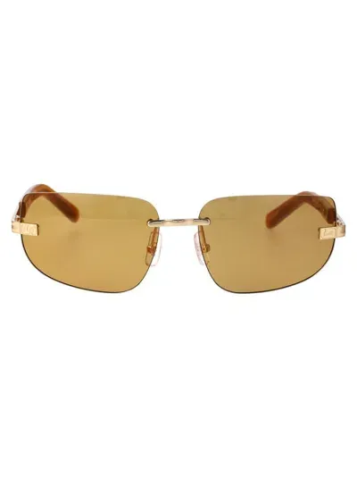 Gcds Sunglasses In Gold Brown