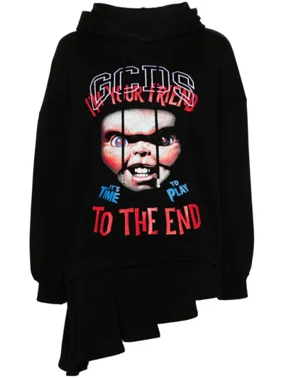 Gcds X Universal Chucky Hooded Mini Dress In Black