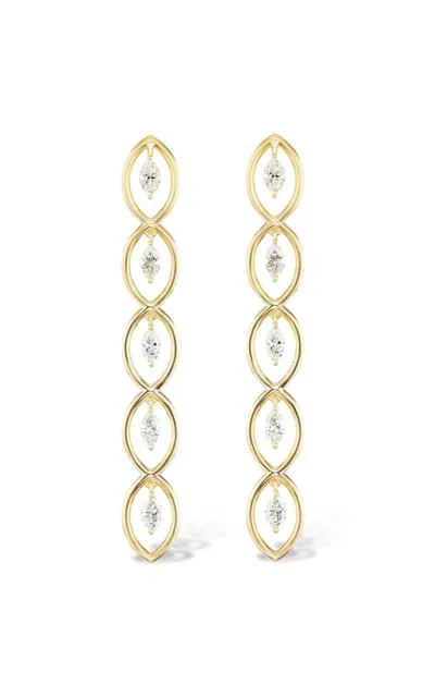 Gemella Jewels Exclusive Qui Qui 18k Yellow Gold Diamond Earrings In White