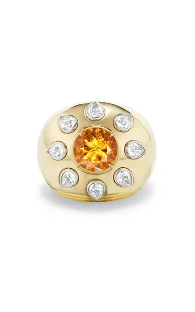 Gemella Jewels Mandarin 18k Yellow Gold Garnet Ring In Orange