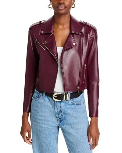 Generation Love Cosita Faux Leather Moto Jacket In Malbec