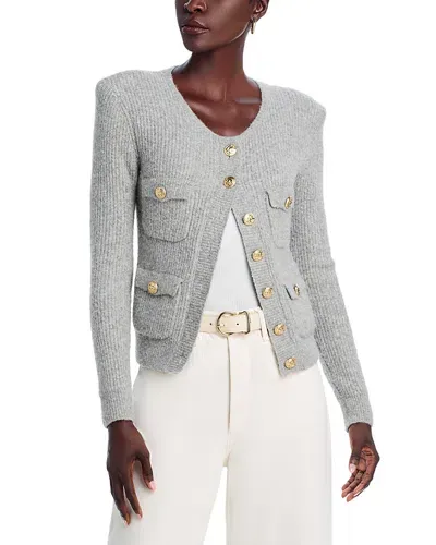 Generation Love Ellison Rib Knit Cardigan In Heather Grey