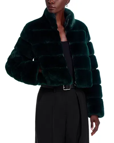 Generation Love Tala Faux Fur Bomber Jacket In Forest