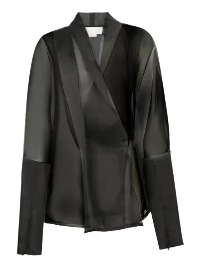 Genny Black Silk Organza Shirt