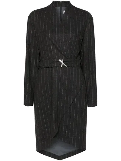 Genny Pinstripe Dress In Grey