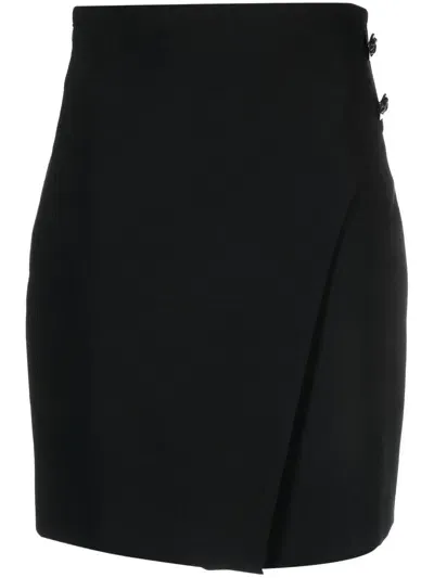 Genny Buttoned A-line Skirt In Black