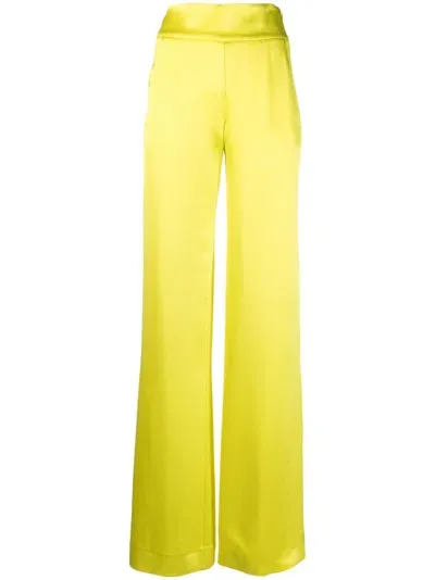 Genny High-waisted Straight-leg Trousers In Gelb