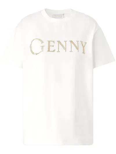 Genny Logo-embellished T-shirt In White