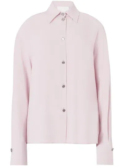 Genny Logo-embossed Buttons Shirt In Violett