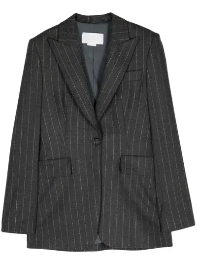 Genny Pinstriped Blazer In Grey