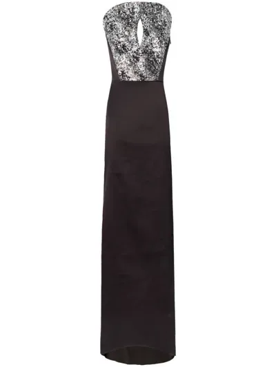 Genny Rhinestone-embellished Maxi Dress In Black