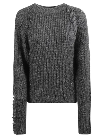 Genny Rib Knit Sweater In Jet Black