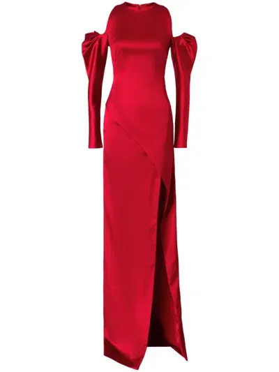 Genny Satin-finish Maxi Dress In Red