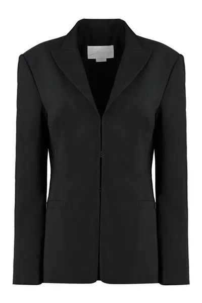 Genny Techno Fabric Jacket In Black