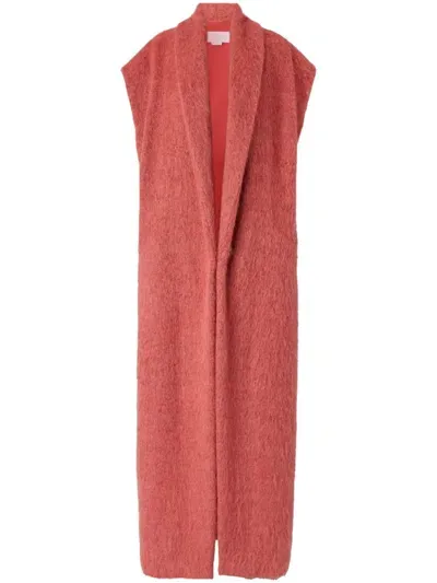 Genny Textured-finish Vest In Pink