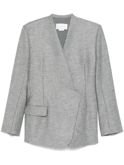 Genny V-neck Blazer In Grey