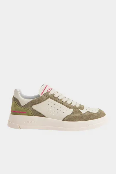 Ghoud Panelled Leather Sneakers In Green